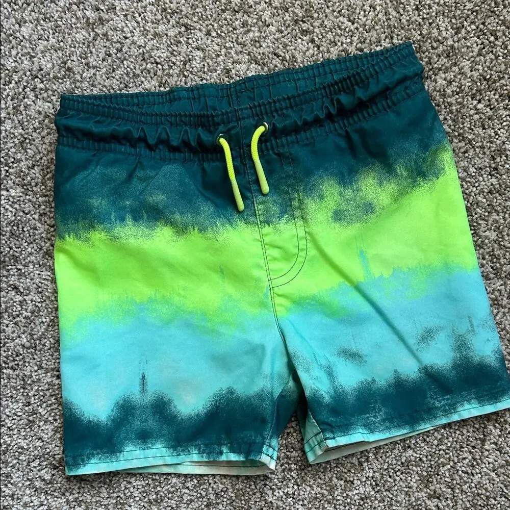 Cat & Jack Ombre Green Boys Swim Trunks, Size 2T